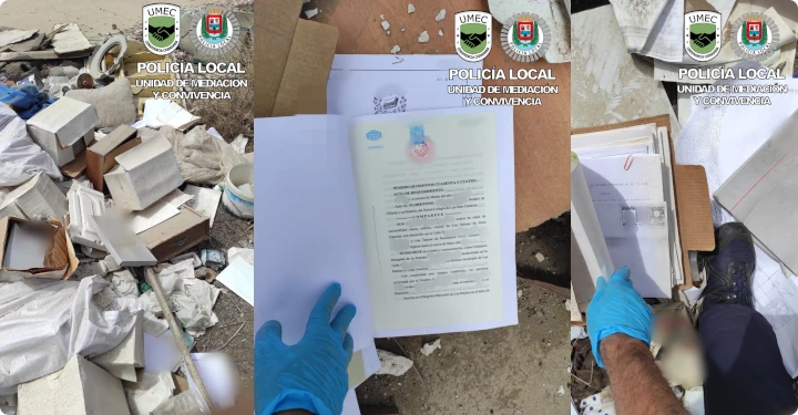 Dokumente im Müll