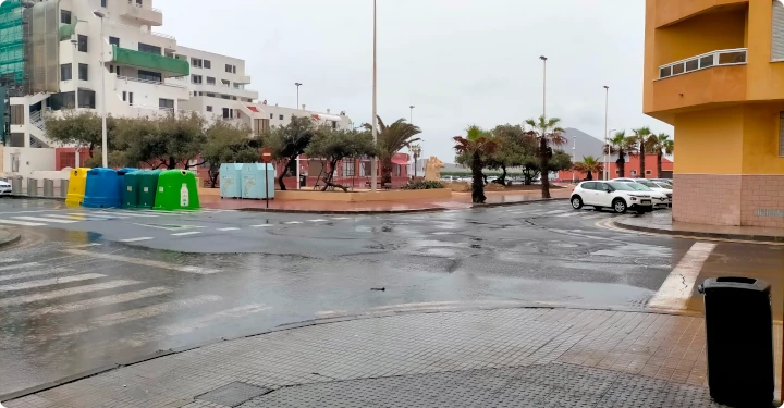 Regen auf der Plaza Roja